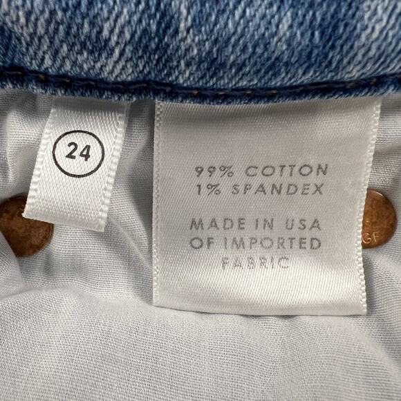 Revolve GRLFRND Karolina High Rise Straight Crop Raw Hem Jeans Size 24 - Picture 5 of 13